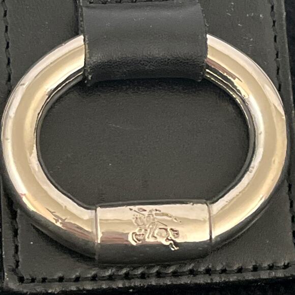 BURBERRY Blue Label Shoulder Satchel Bag Black Canvas Fabric - Picture 13 of 15